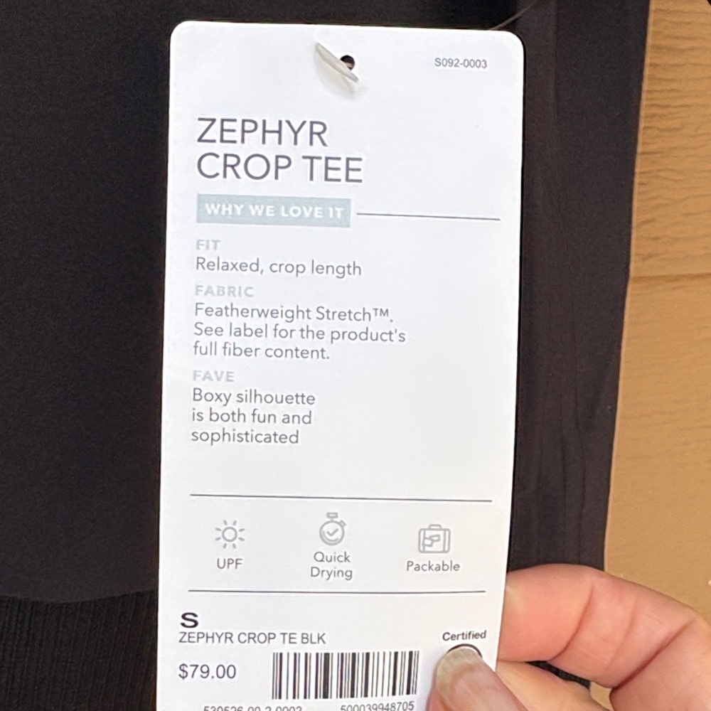 Athleta Black Zephyr Crop Tee - Picture 3 of 9